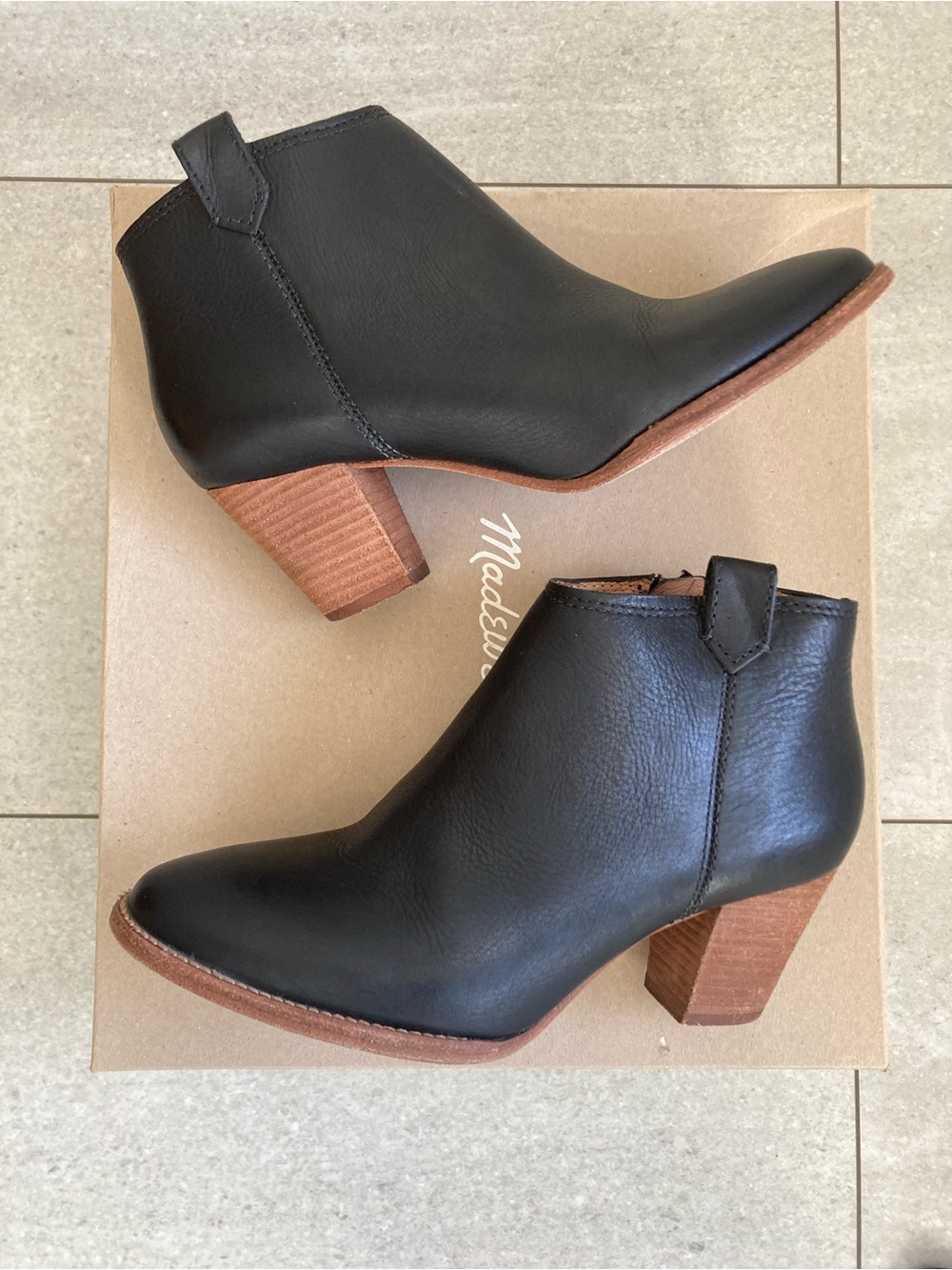 Madewell Billie ankle boot black leather 6.5